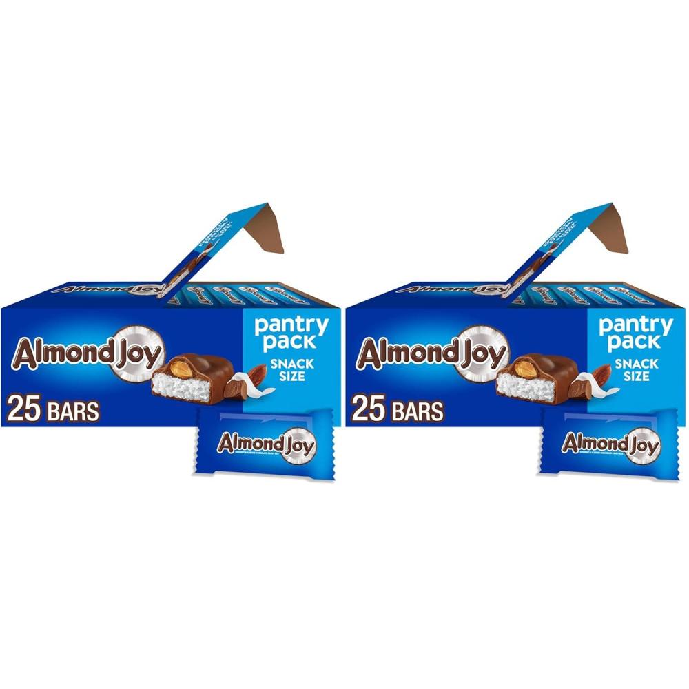 imageALMOND JOY Coconut and Almond Chocolate Snack Size Candy Pantry Pack 15 oz 25 PiecesPack of 2