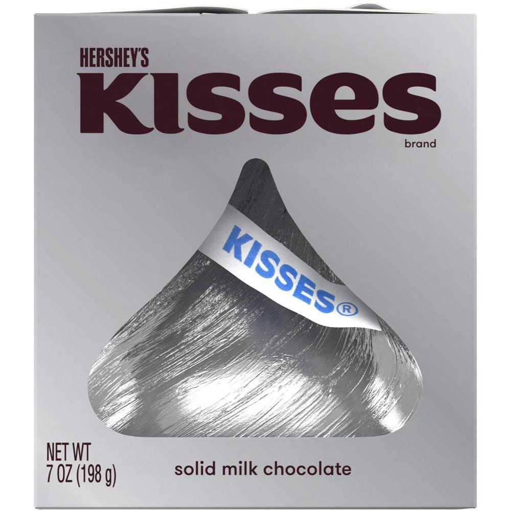 imageHERSHEYS KISSES Solid Milk Chocolate Candy Gift Box 7 ozSolid Milk Chocolate