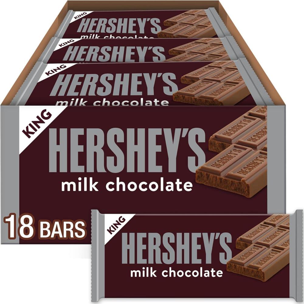 imageHERSHEYS Milk Chocolate King Size Candy Bars 26 oz 18 Count