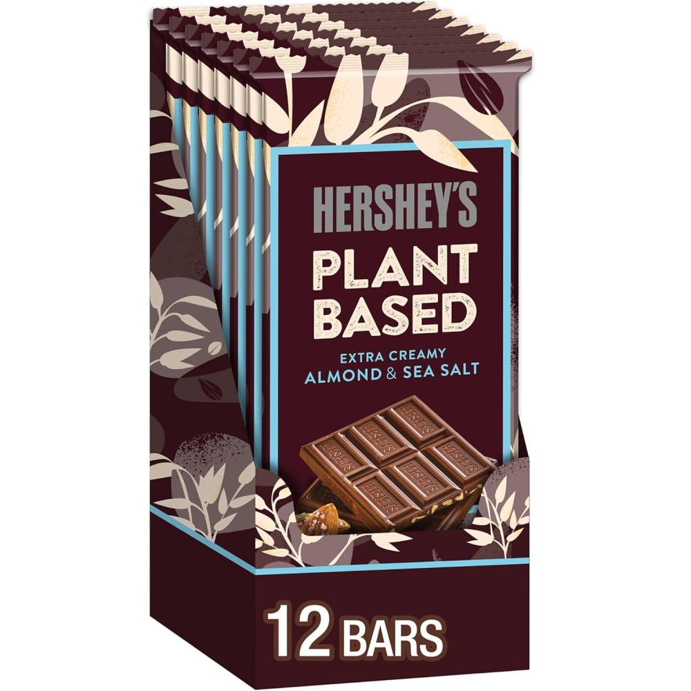 imageHERSHEYS Milk Chocolate with Whole Almonds Candy Bars 26 oz 18 CountExtra Creamy with Almond and Sea Salt