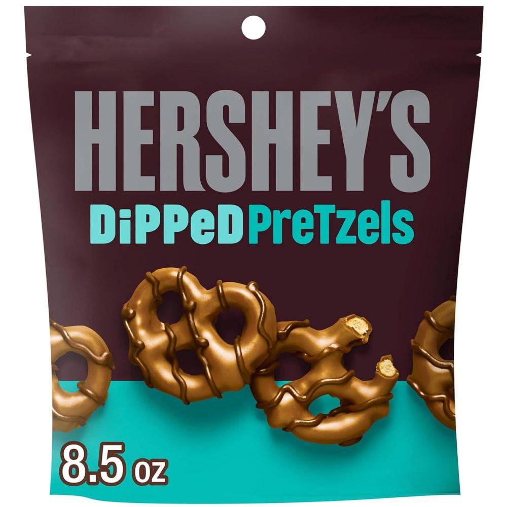 imageHERSHEYS Milk and Dark Chocolate Covered Dipped Pretzels Bag 85 oz85 Ounce Pack of 1