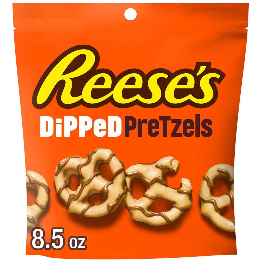 imageREESES Chocolate and Peanut Butter Candy Dipped Pretzels Bag 85 oz85 Ounce Pack of 1