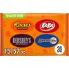 Hershey Assorted Chocolate Snack Size, Candy Bag, 15.57 oz (30 Pieces)(15.57 Ounce (Pack of 1))