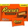REESE’S Milk Chocolate Snack Size Peanut Butter Cups, Candy Jumbo Bag, 19.5 oz(Peanut Butter)